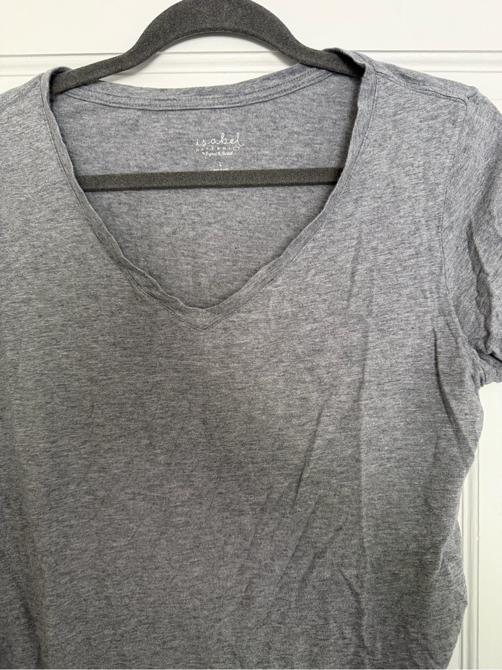 Ingrid & Isabel Gray V-Neck Short Sleeve Maternity Tee - Picture 3 of 5